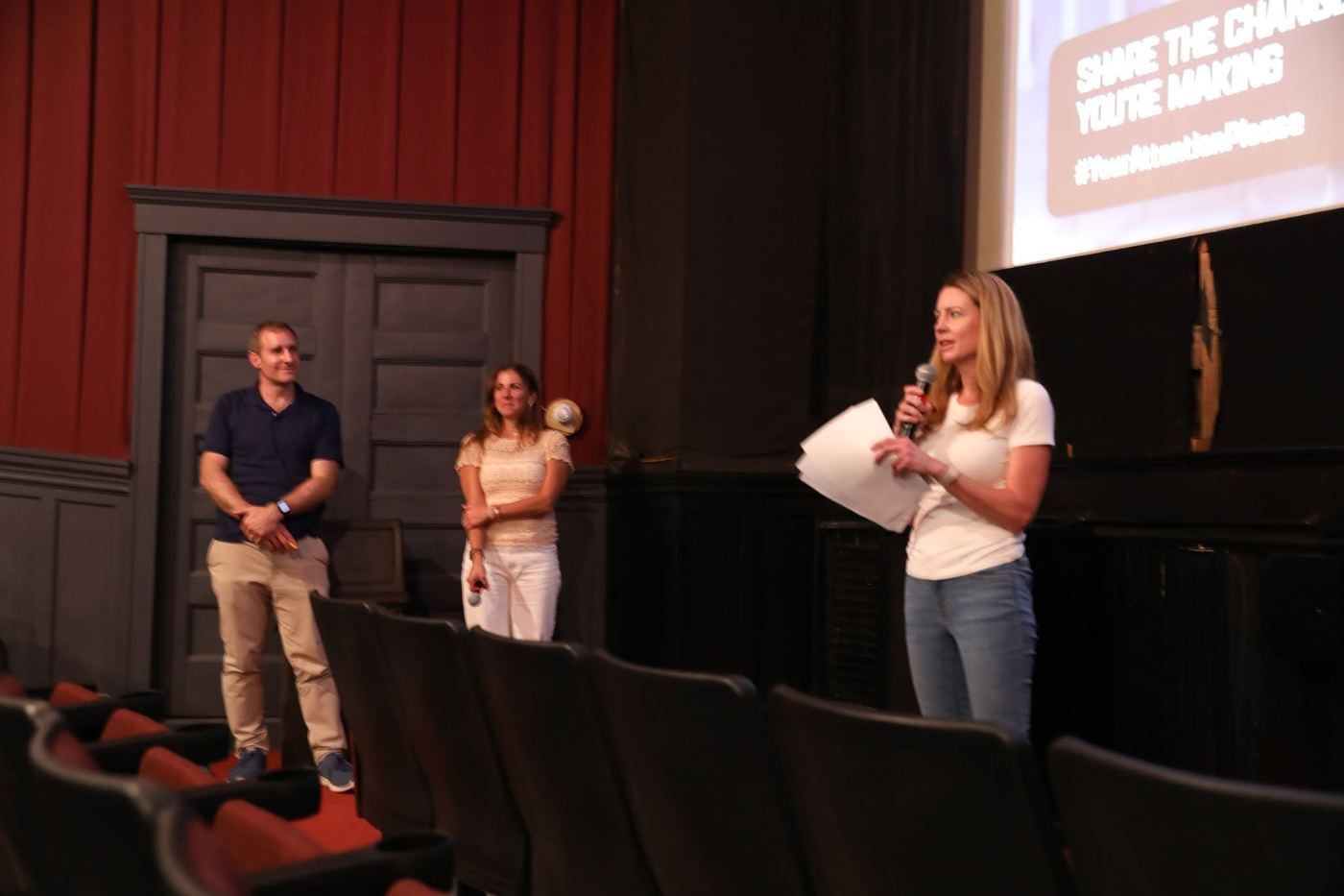 Wendi Hoffer speaking to thank everyone for coming to the screening