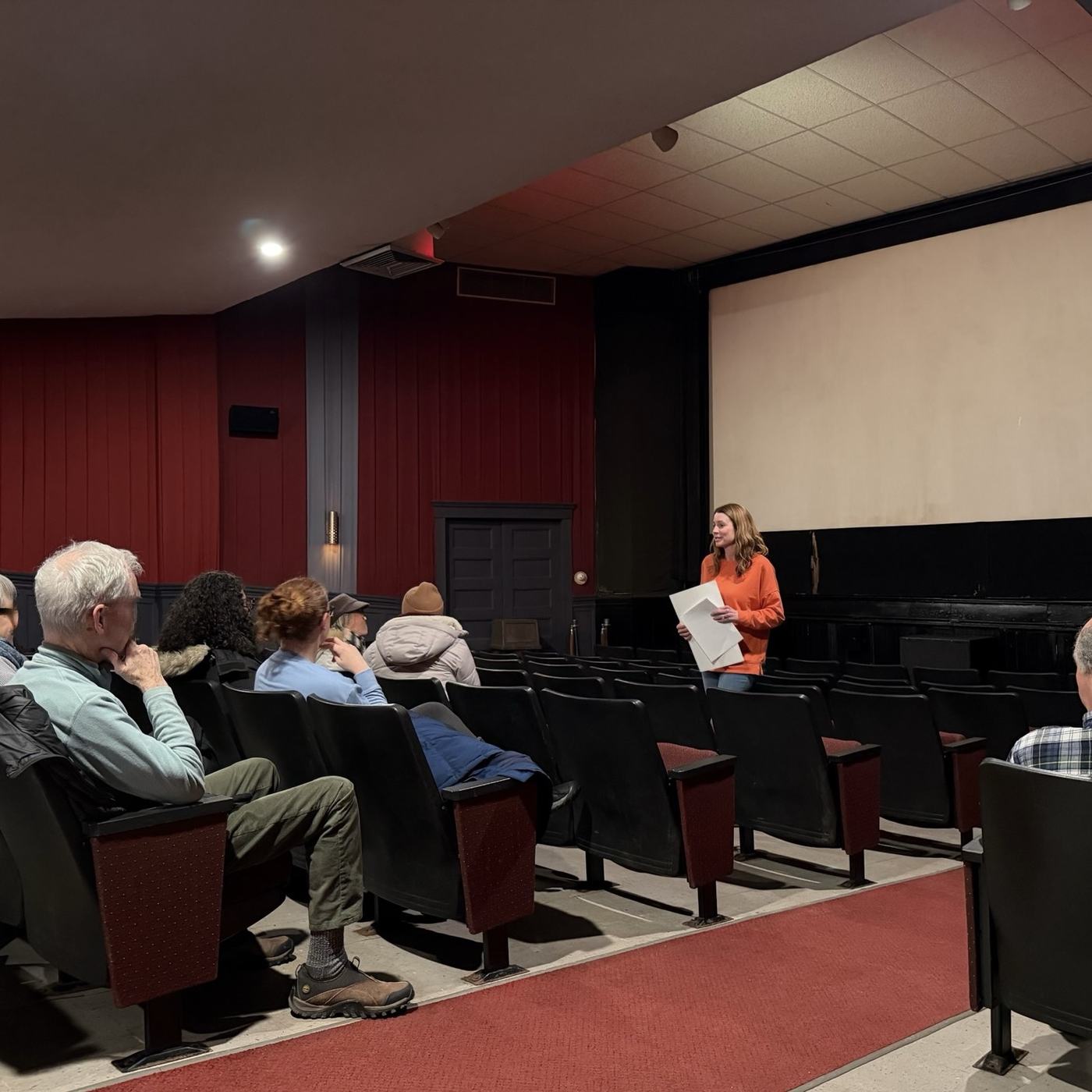Parent speaking at a Social Dilemma post-screening Q&A